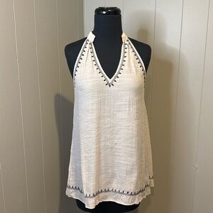 NWT Le Sample Women’s Medium Link Embroidered Tank Top V Neck
